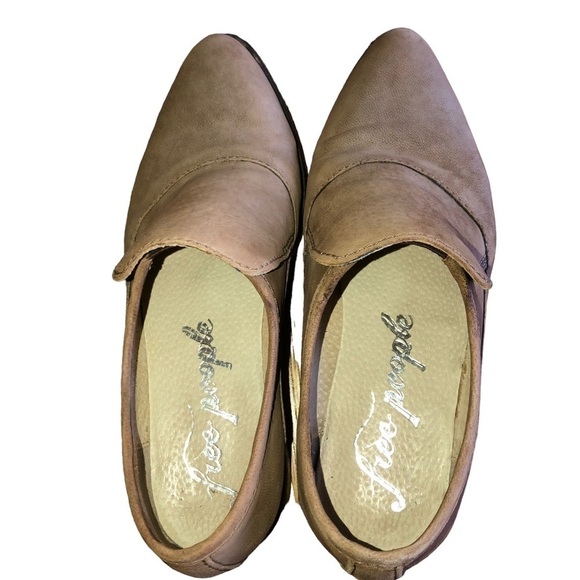 Free People Shoe Brady Slip On Chunky Brown Leather Loafers US 6.5 - Picture 9 of 12
